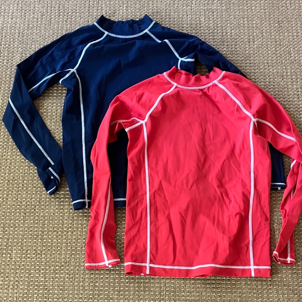 *set of 2* Lands End boys long sleeve rash guards. sz M UPF 50